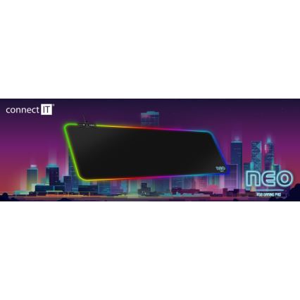 CONNECT IT CMP-3100-LG - LED RGB Gejmerska podloga za tastaturu i miša 80x30 cm crno