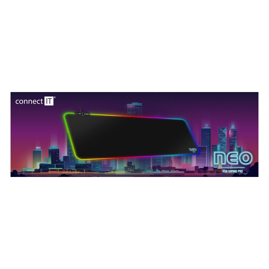 CONNECT IT CMP-3100-LG - LED RGB Gejmerska podloga za tastaturu i miša 80x30 cm crno