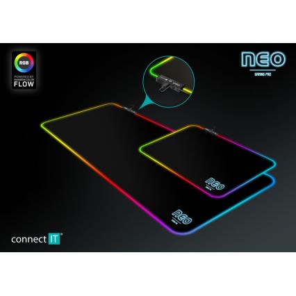 CONNECT IT CMP-3100-SM - LED RGB Gejmerska podloga za miša 32x24,5 cm crno