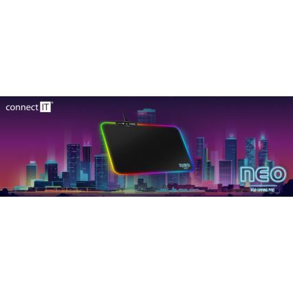 CONNECT IT CMP-3100-SM - LED RGB Gejmerska podloga za miša 32x24,5 cm crno