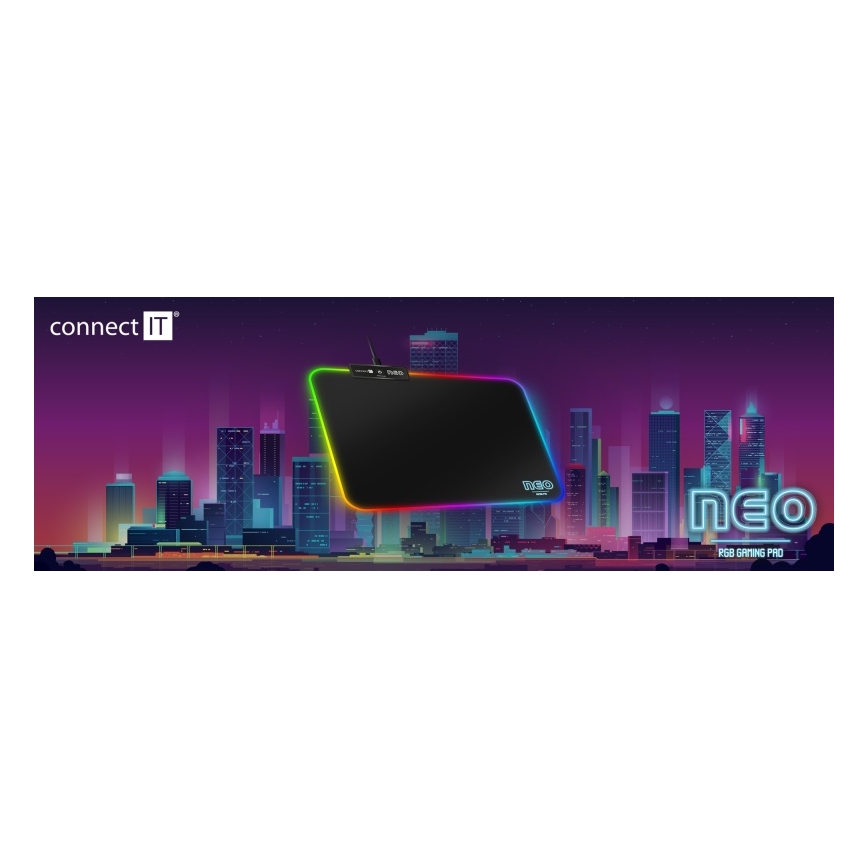 CONNECT IT CMP-3100-SM - LED RGB Gejmerska podloga za miša 32x24,5 cm crno