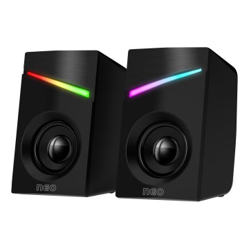 CONNECT IT CSP-1100-BK - SET 2x LED RGB gejmerskih zvučnika 6W/5V, crna