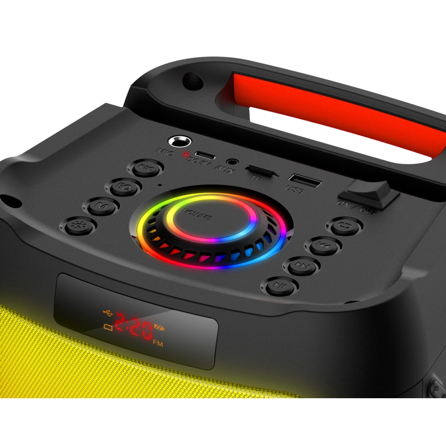 CONNECT IT HSP-3050-BK - LED Bežični zvučnik sa mikrofonom 60W/5V 4500 mAh crno + Daljinski upravljač