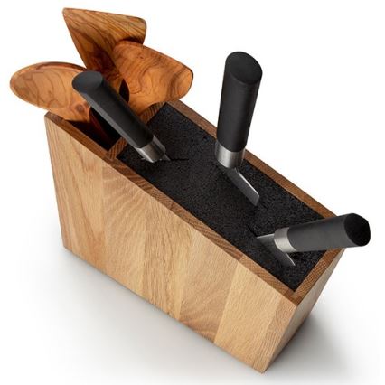 Continenta C4151 - Stalak za noževe sa fleksibilnim uloškom i pregradom 31x8x24,5 cm hrast