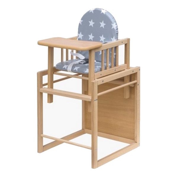 COSING - Dečija stolica za hranjenje 2u1 Viktoria buk/siva