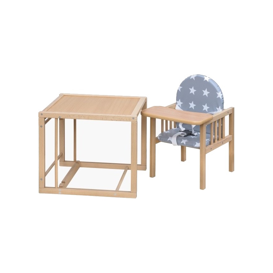 COSING - Dečija stolica za hranjenje 2u1 Viktoria buk/siva