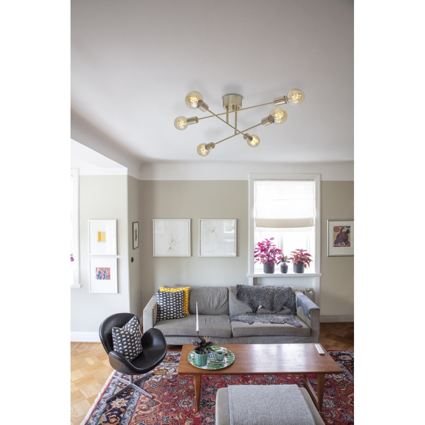 Cottex - Plafonski luster BATON 6xE27/60W/230V mesing