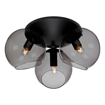 Cottex - Plafonsko svetlo CAPELLA 3xE14/40W/230V, prečnik 37 cm, dimljena/crna