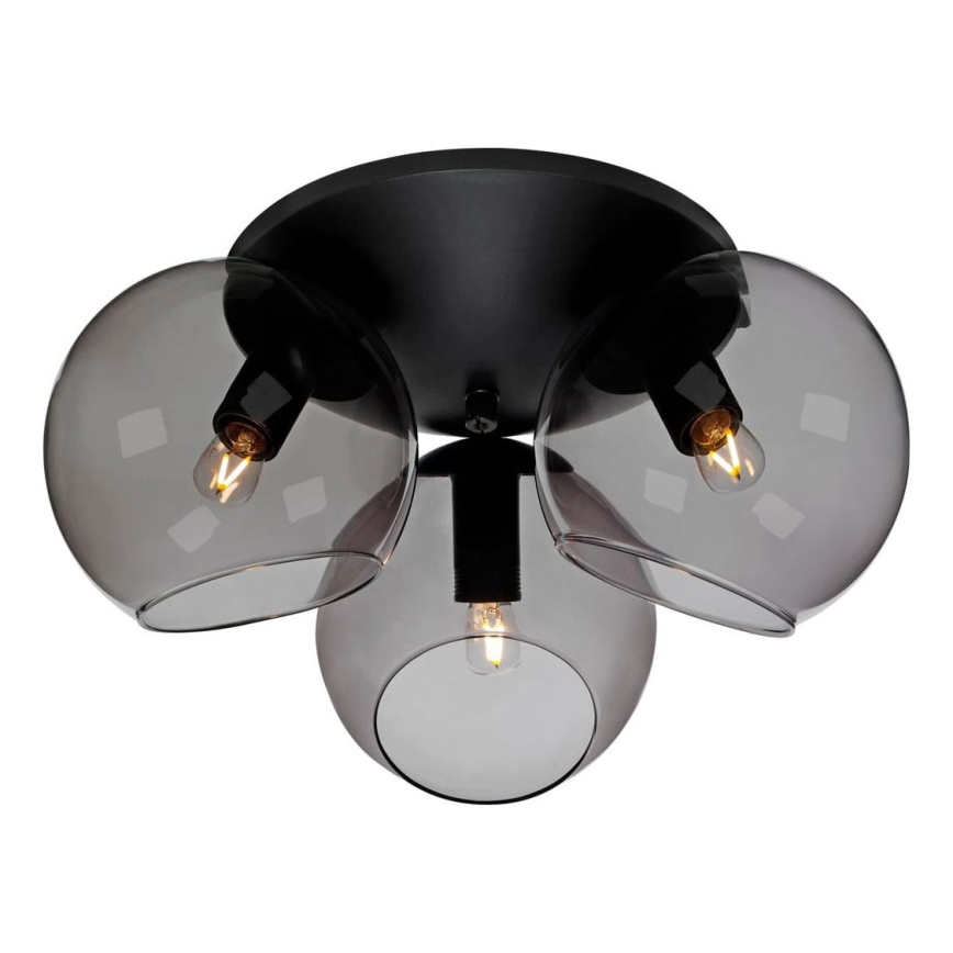 Cottex - Plafonsko svetlo CAPELLA 3xE14/40W/230V, prečnik 37 cm, dimljena/crna