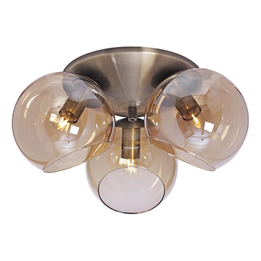 Cottex - Plafonsko svetlo CAPELLA 3xE14/40W/230V prečnik 37 cm dimljeno/braon