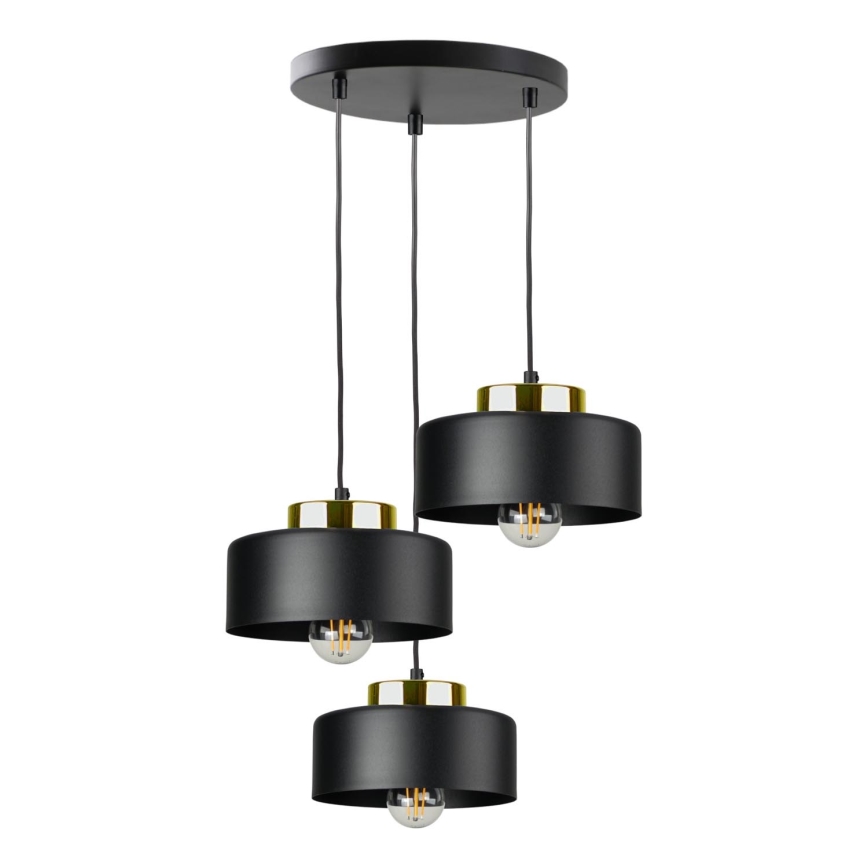 Crni luster na lanku IGNIA 3xE27/60W/230V
