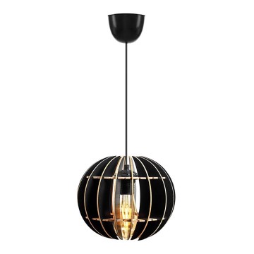 Crni luster na sajli 1xE27/60W/230V, prečnik 20 cm