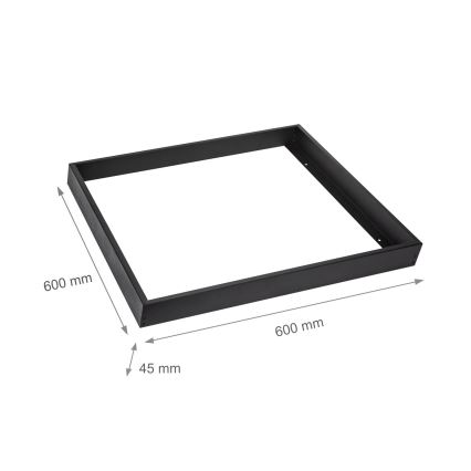 Crni metalni okvir za ugradnju LED panela 600x600 mm