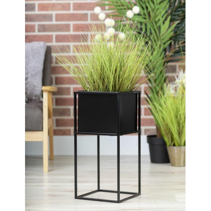 Crni stalak za cveće 50x24 cm