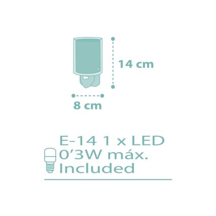 Dalber 41005H - LED lampica za utičnicu DOTS 1xE14/0,5W/230V