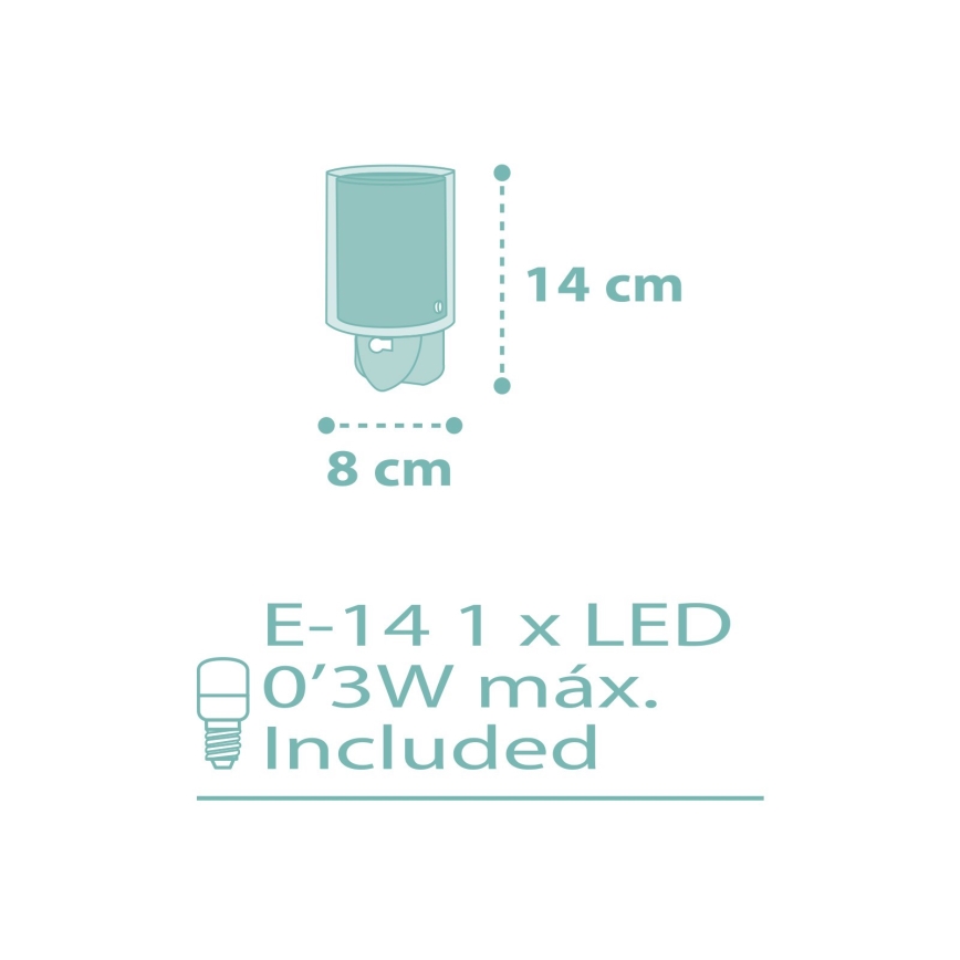 Dalber 41005H - LED lampica za utičnicu DOTS 1xE14/0,5W/230V