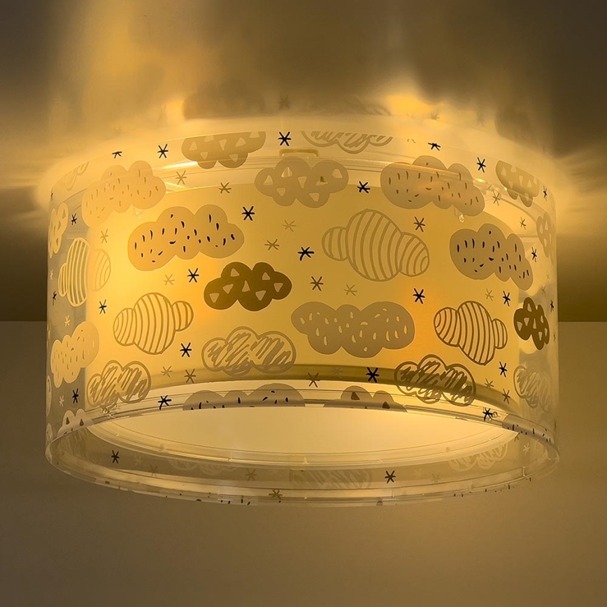 Dalber 41416E - Dečije plafonsko svetlo CLOUDS 2xE27/60W/230V sivo