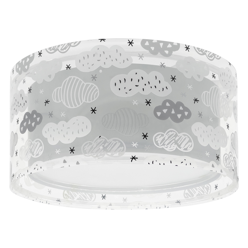 Dalber 41416E - Dečije plafonsko svetlo CLOUDS 2xE27/60W/230V sivo