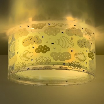 Dalber 41416H - Dečije plafonsko svetlo CLOUDS 2xE27/60W/230V zeleno