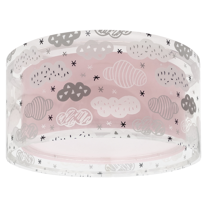 Dalber 41416S - Dečije plafonsko svetlo CLOUDS 2xE27/60W/230V ružičasta