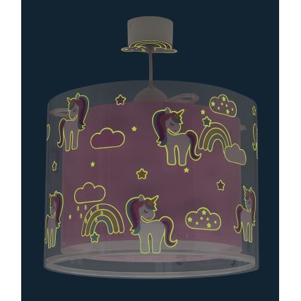 Dalber 41592 - Dečiji luster UNICORNS 1xE27/60W/230V