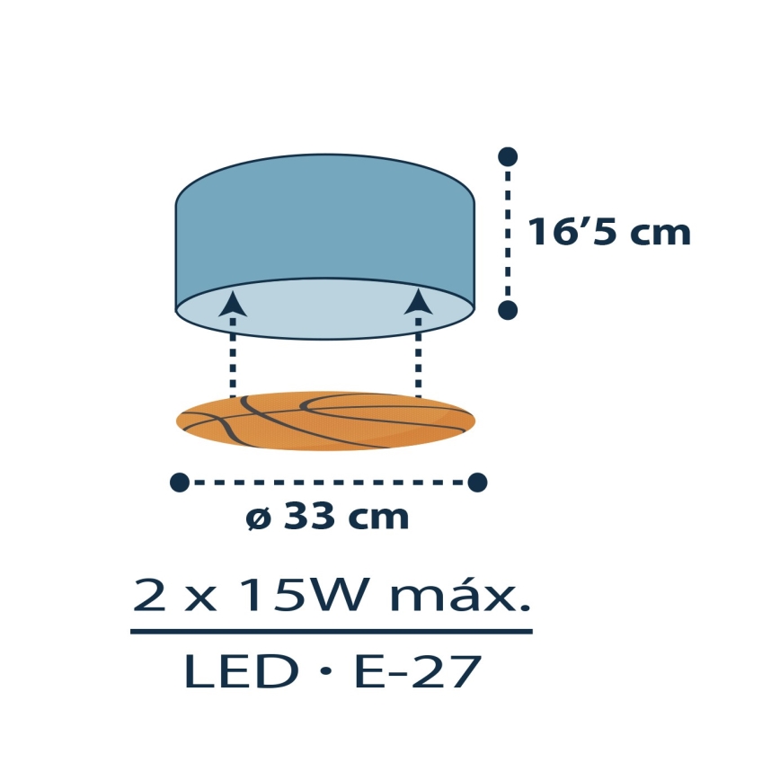 Dalber 41746 - Dečija plafonjera BASKET 2xE27/15W/230V