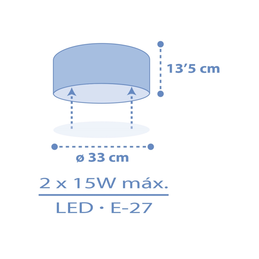 Dalber 42006T - Dečija plafonjera COLOR LIGHT 2xE27/15W/230V plava