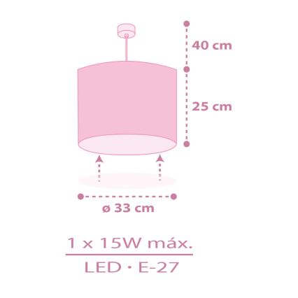 Dalber 42492 - Dečiji luster FAIRY DREAMS 1xE27/15W/230V