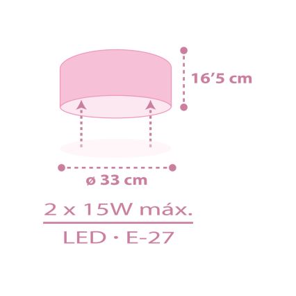 Dalber 42496 - Dečija plafonjera FAIRY DREAMS 2xE27/15W/230V