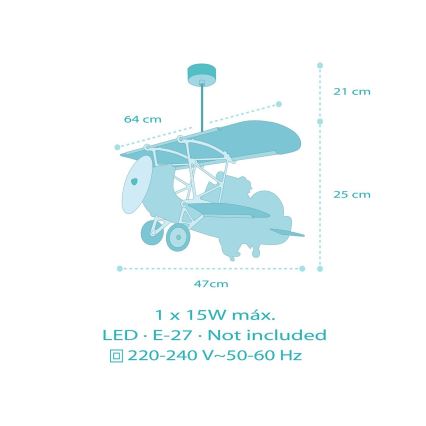 Dalber 54542 - Dečiji luster LITTLE CROCODILE 1xE27/15W/230V