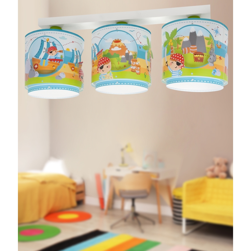 Dalber 60653 - Dečije plafonsko svetlo PIRATE ISLAND 3xE27/15W/230V
