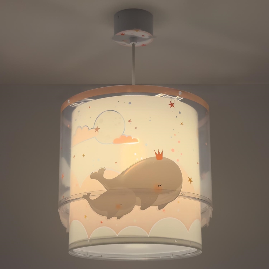 Dalber 61172S - Dečiji luster WHALE DREAMS 1xE27/15W/230V roze