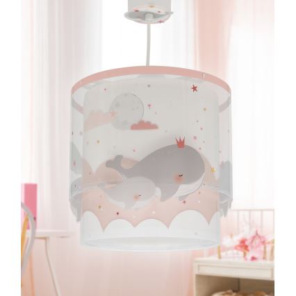 Dalber 61172S - Dečiji luster WHALE DREAMS 1xE27/15W/230V roze