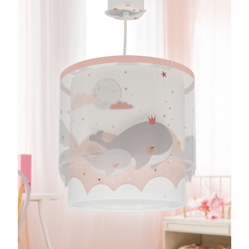 Dalber 61172S - Dečiji luster WHALE DREAMS 1xE27/15W/230V roze