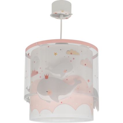 Dalber 61172S - Dečiji luster WHALE DREAMS 1xE27/15W/230V roze