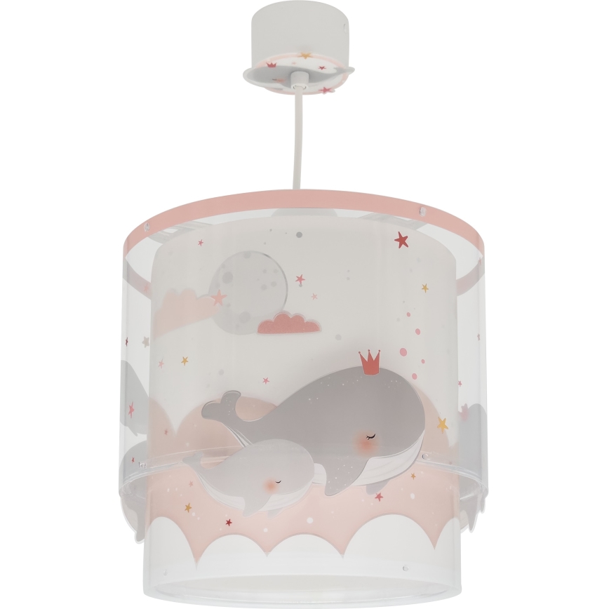 Dalber 61172S - Dečiji luster WHALE DREAMS 1xE27/15W/230V roze