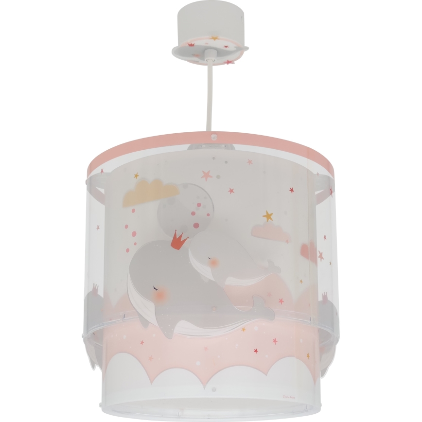 Dalber 61172S - Dečiji luster WHALE DREAMS 1xE27/15W/230V roze
