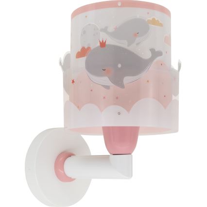 Dalber 61179S - Dečija zidna rasveta WHALE DREAMS 1xE27/15W/230V roze