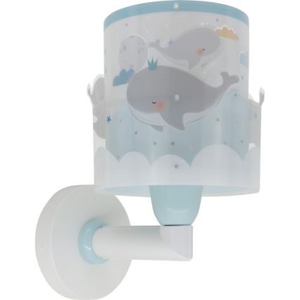 Dalber 61179T - Dečija zidna rasveta WHALE DREAMS 1xE27/15W/230V plava