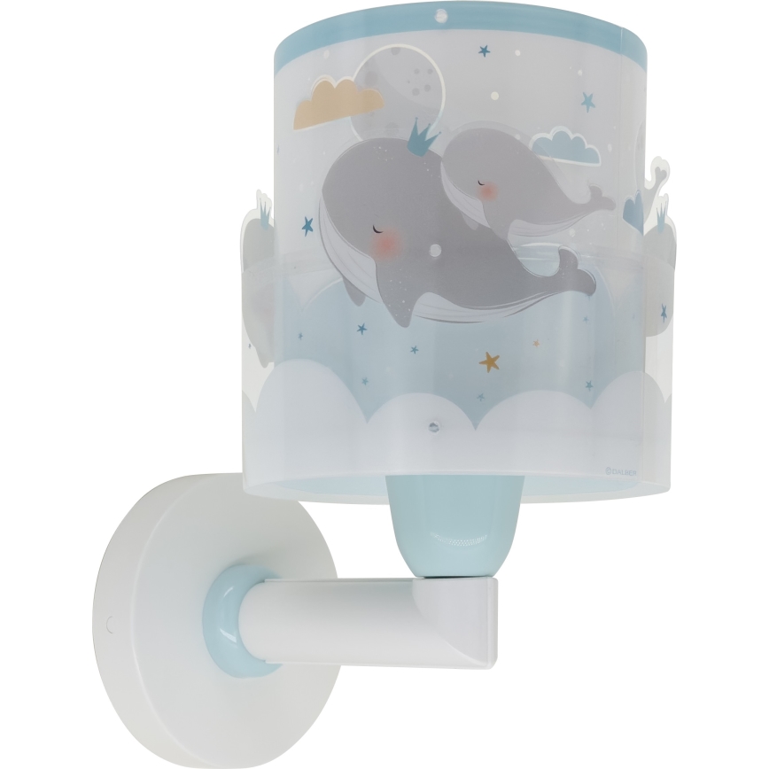 Dalber 61179T - Dečija zidna rasveta WHALE DREAMS 1xE27/15W/230V plava