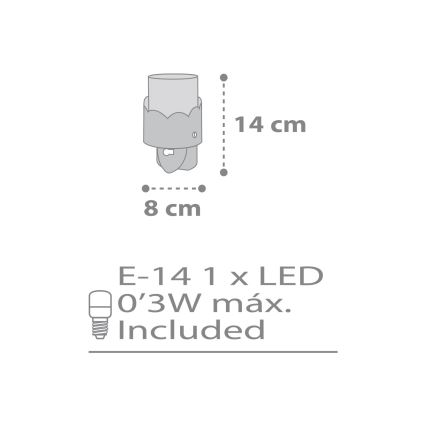 Dalber 61235E - LED lampica za utičnicu MOON 1xE14/0,5W/230V