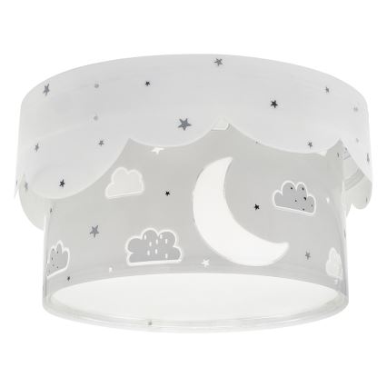 Dalber 61236E - Dečija plafonjera MOON 2xE27/60W/230V sivo