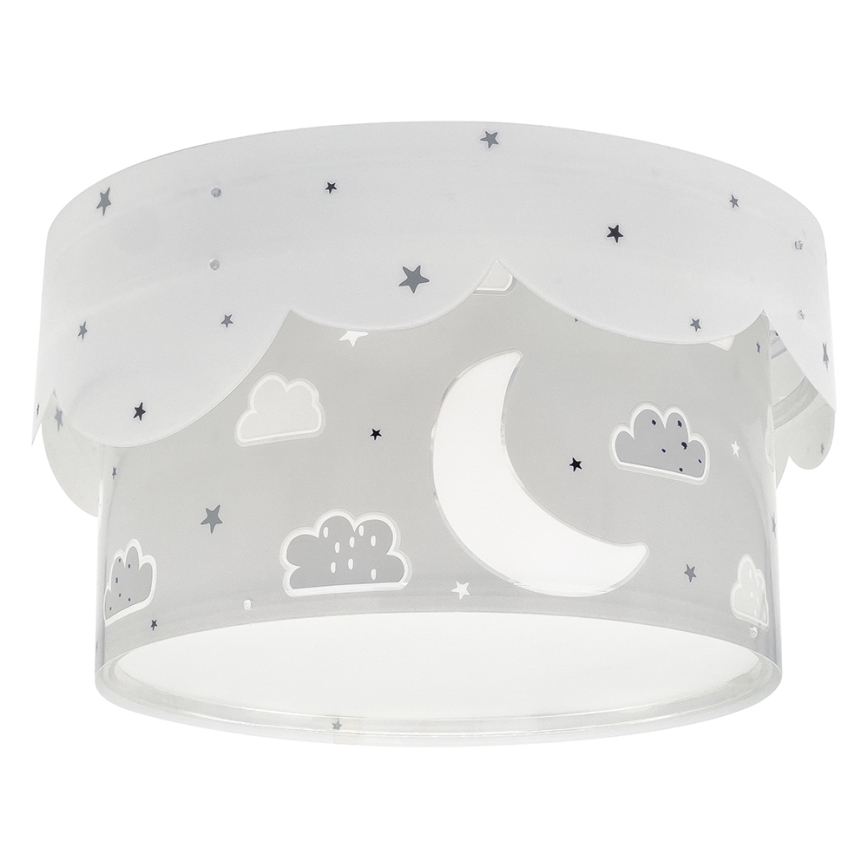 Dalber 61236E - Dečija plafonjera MOON 2xE27/60W/230V sivo