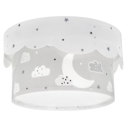 Dalber 61236E - Dečija plafonjera MOON 2xE27/60W/230V sivo
