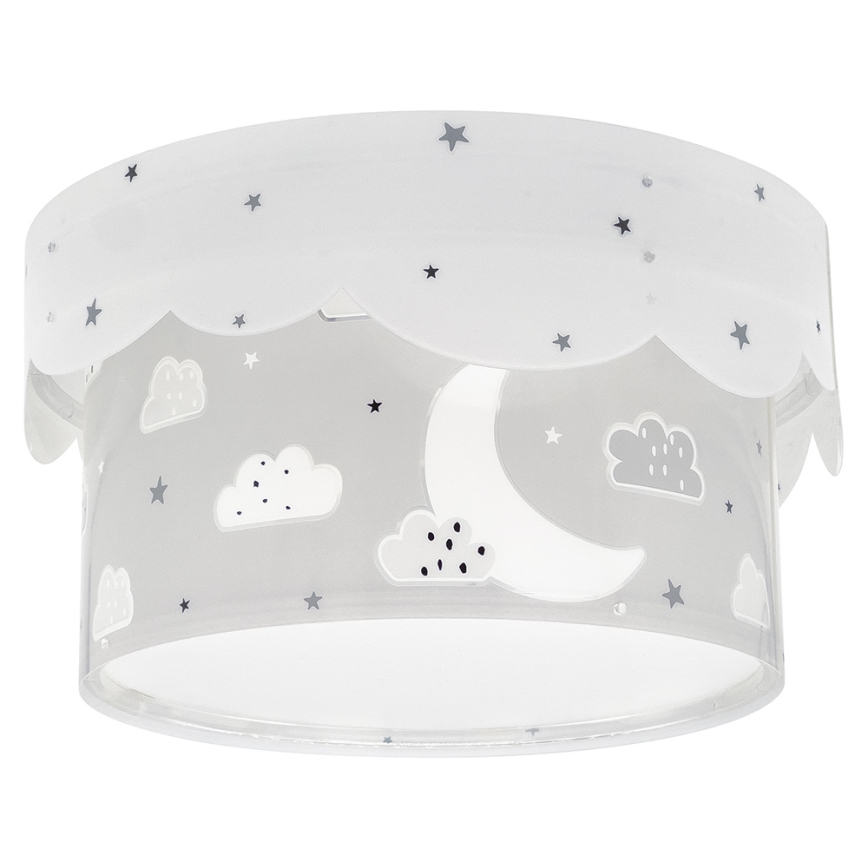 Dalber 61236E - Dečija plafonjera MOON 2xE27/60W/230V sivo
