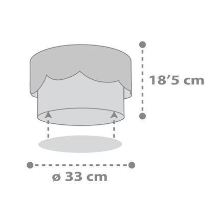 Dalber 61236E - Dečija plafonjera MOON 2xE27/60W/230V sivo