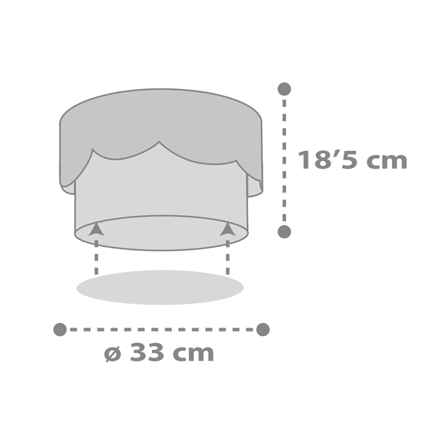 Dalber 61236E - Dečija plafonjera MOON 2xE27/60W/230V sivo