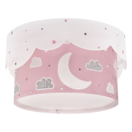Dalber 61236S - Dečija plafonjera MOON 2xE27/60W/230V roze