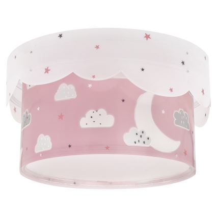 Dalber 61236S - Dečija plafonjera MOON 2xE27/60W/230V roze