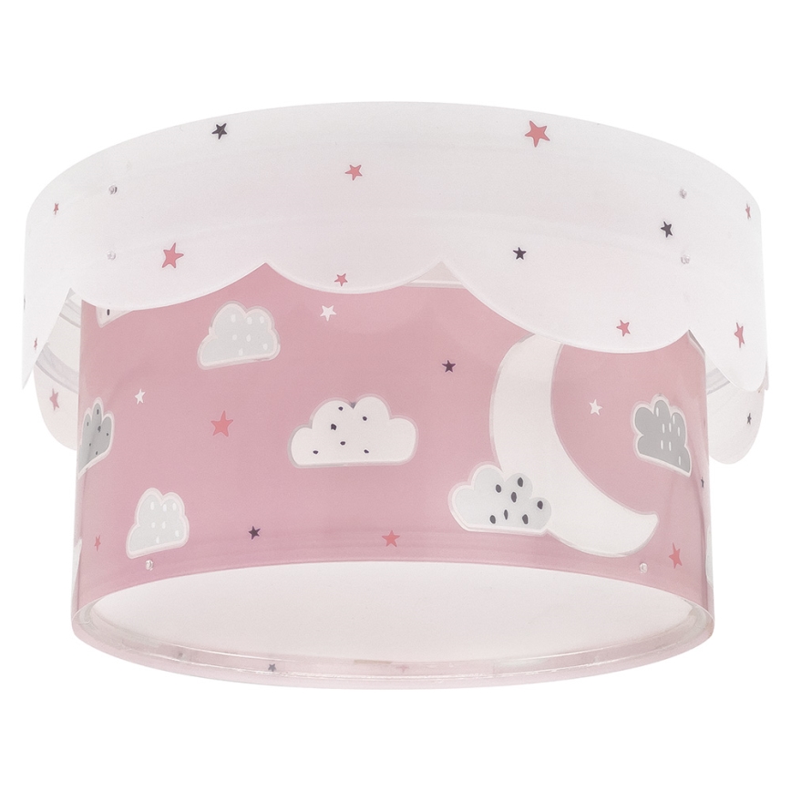 Dalber 61236S - Dečija plafonjera MOON 2xE27/60W/230V roze